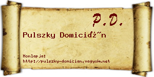 Pulszky Domicián névjegykártya